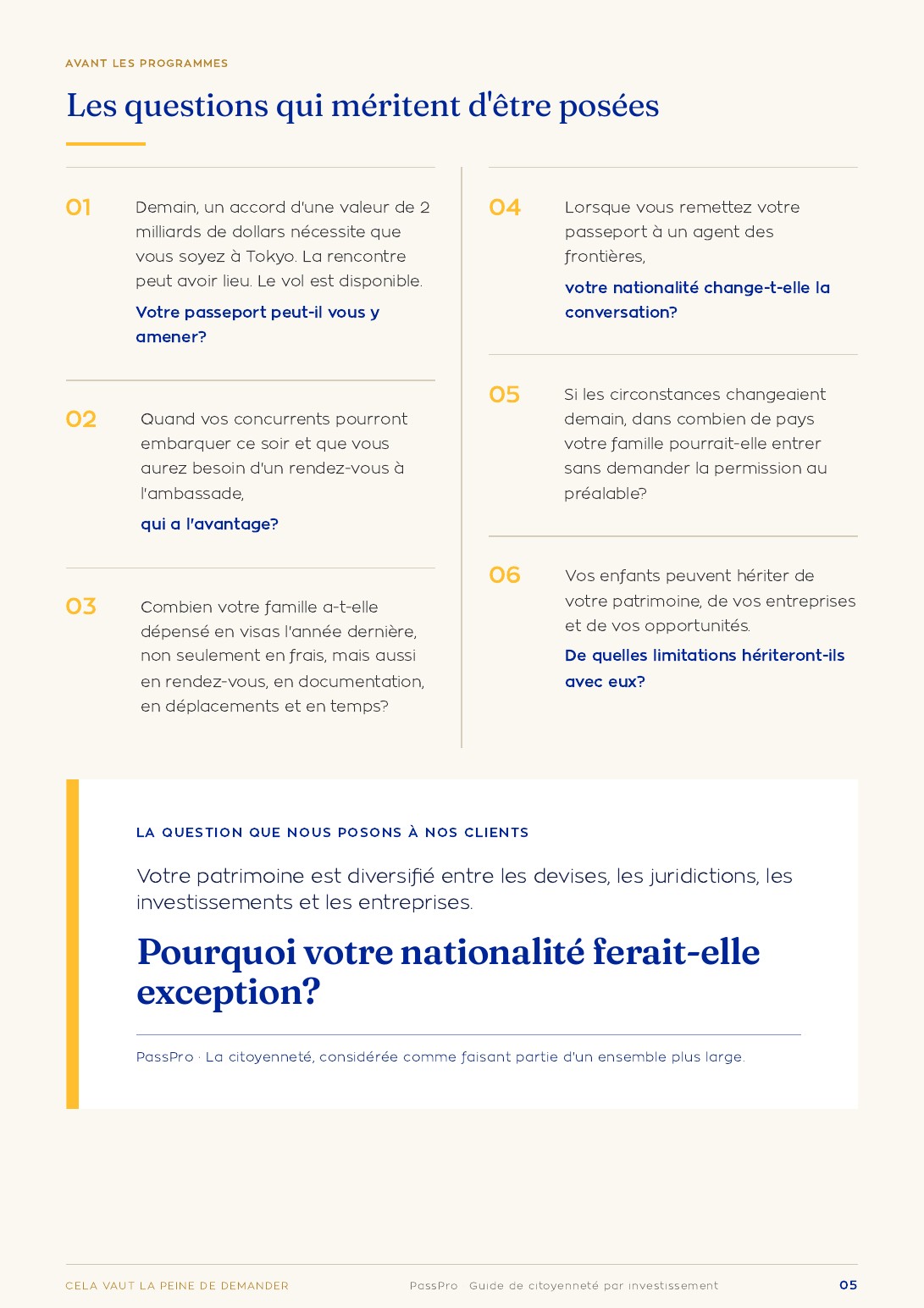Page 5 du Guide complet PassPro