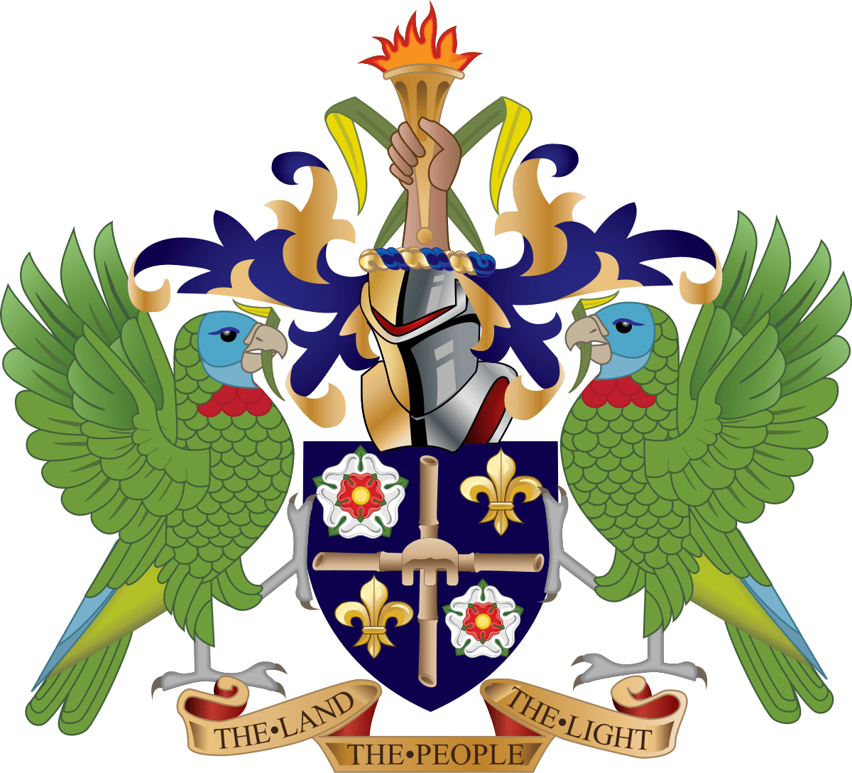 Saint Lucia Coat of Arms Crest in Full Colour